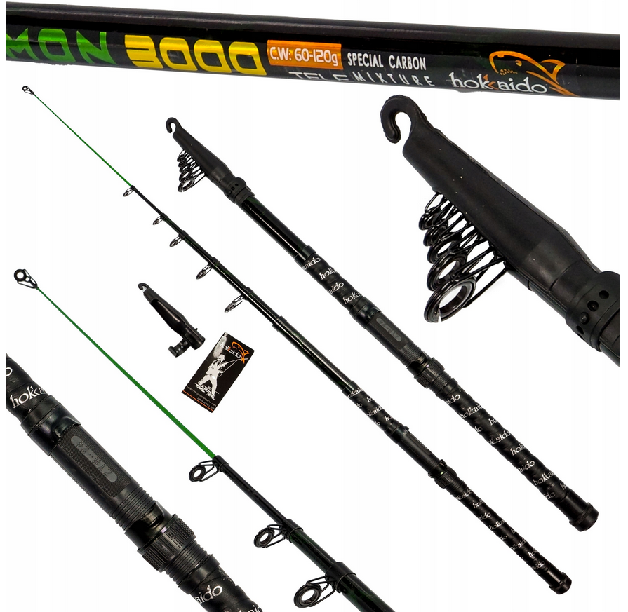 Teleskopický rybářský prut Hokkaido DEMON 3,6 m | Mix Carbon | 60–120 g | Univerzální prut na kapry