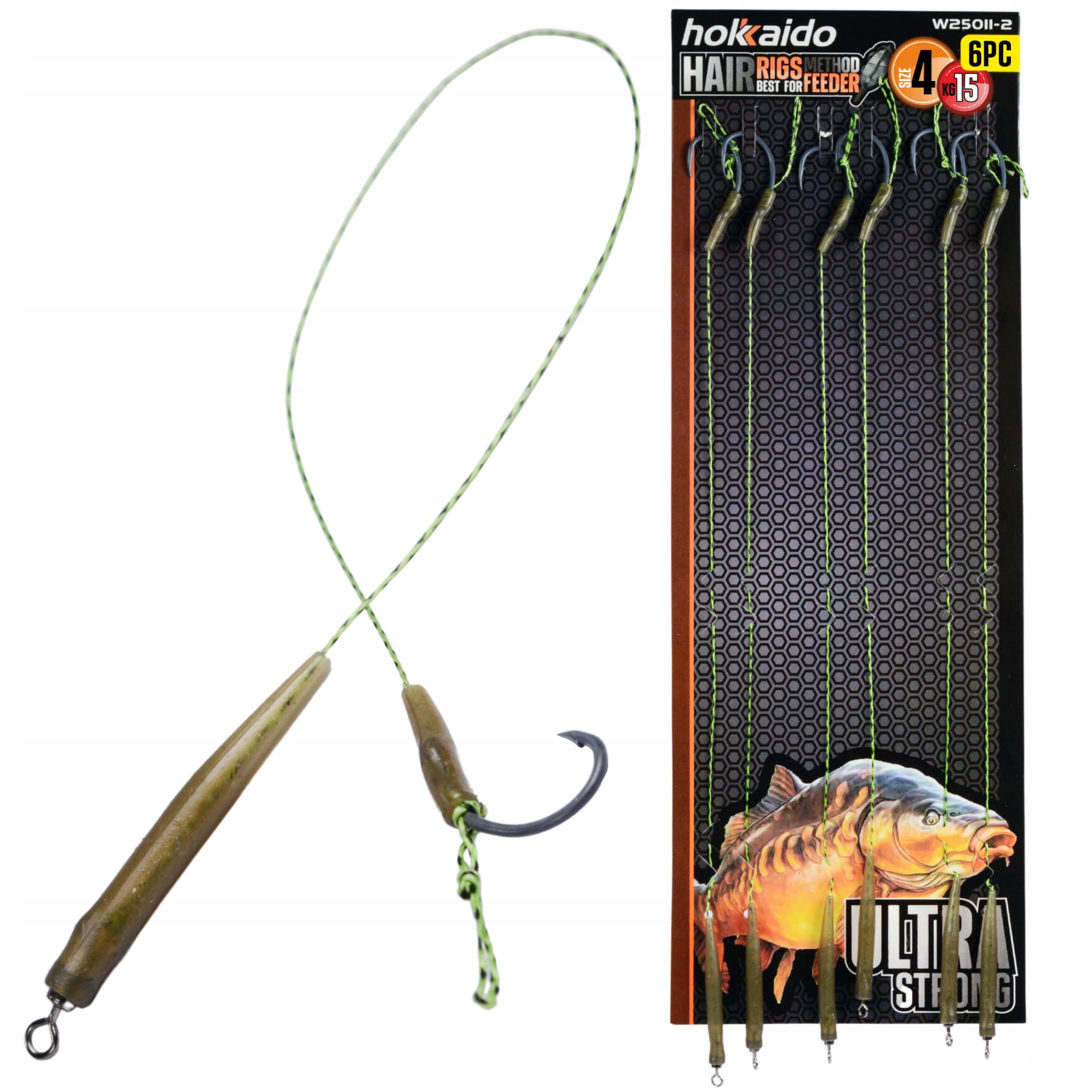 Hokkaido kaprový přívaz 20 cm, 4 háčky s vlasem 2