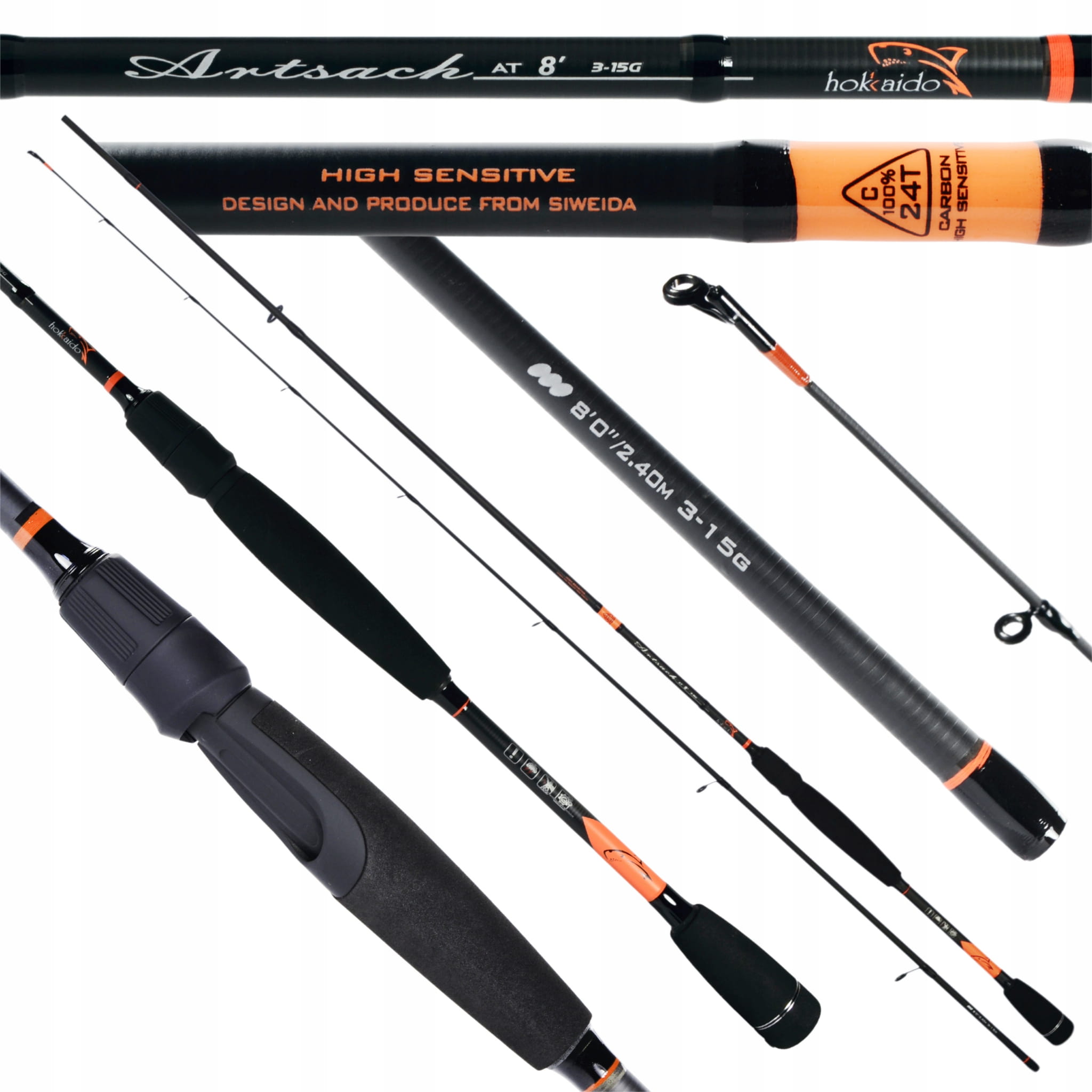 Spinningový prut artsach AT 3–15 g, 2,4 m