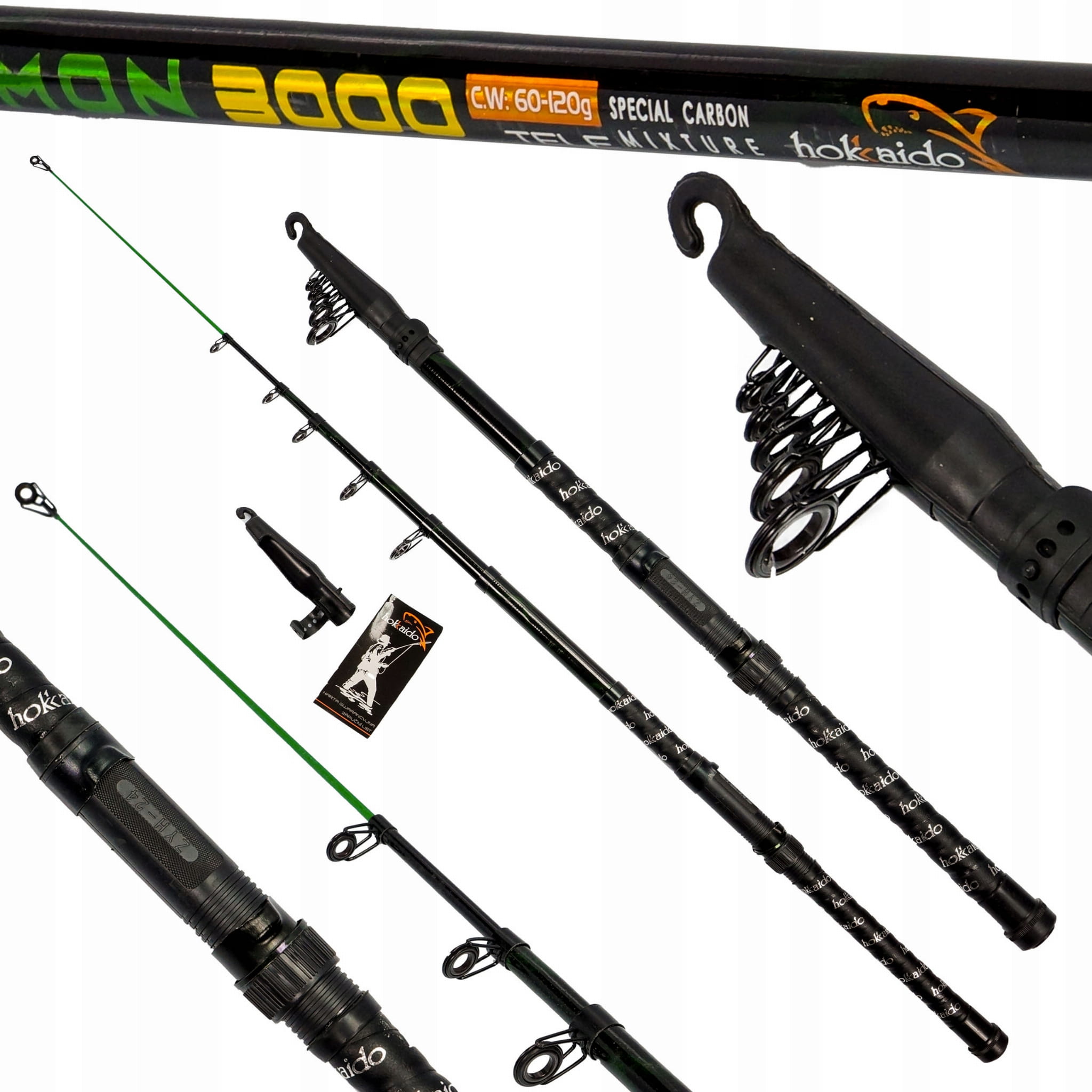 Univerzální teleskopický prut Demon 210 cm pro dno a plovák, mix Carbon, 60–120 g 1